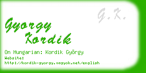 gyorgy kordik business card
